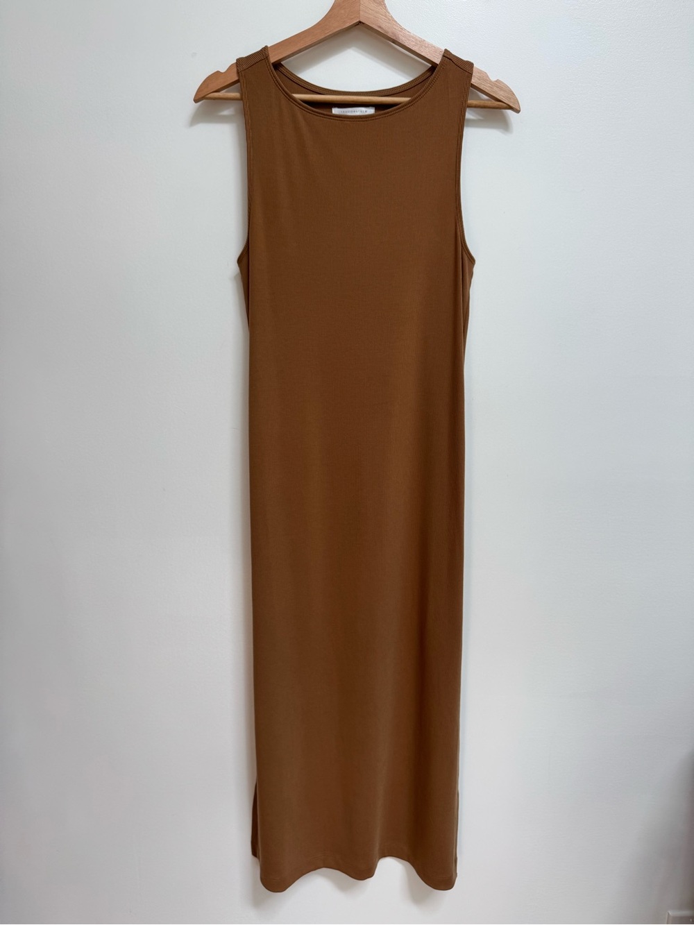 Travis Mathew Cloud Rib Hadley Wood Midi Dress Women Medium Knit Capsule Staple